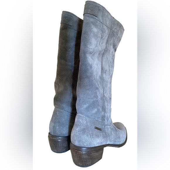 Vintage DIESEL Grey Suede Cowboy Boot Coastal Cowgirl Western Pull-On Size 7 - Picture 9 of 14